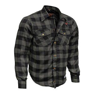 RIDERACT® Motorcycle Flannel Shirts Mens Armored Shirt Protective Gear Jacket